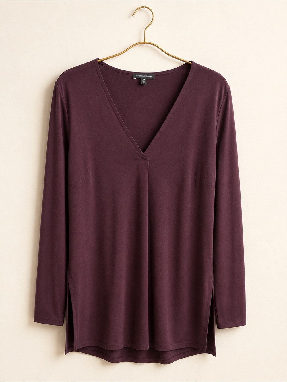 Universal Standard Plum V-Neck Long Sleeve Tunic XS 10–12
